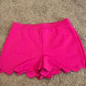 Pink scalloped shorts from express